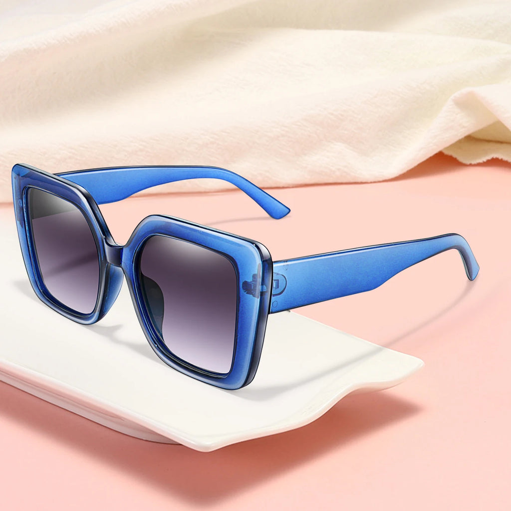 Women's Fashionable Sunglasses Large Lens Square Frame Glasses Suitable for Daily Wear Shopping Beach Parties Unisex