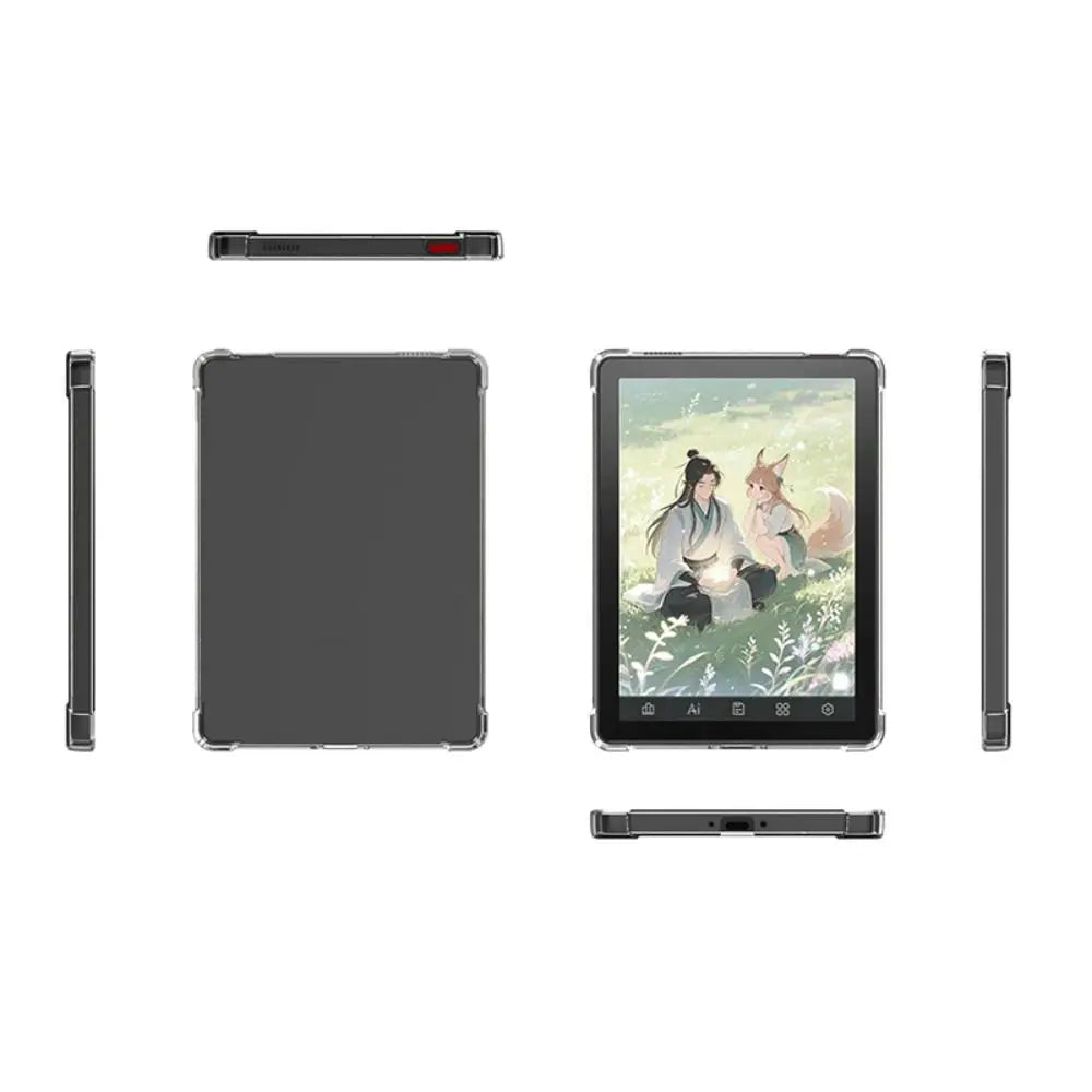 New TPU Tablet Case Transparent Shockproof Back Cover Ultra-thin with Pen Slot Protective Cover for Bigme B6 eReader 6 inch
