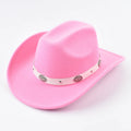 Western Style Cowboy Cowgirl Hat for Women's Fashions Felt Hats Suitable for Western Themed Events, Music Festivals, Matching