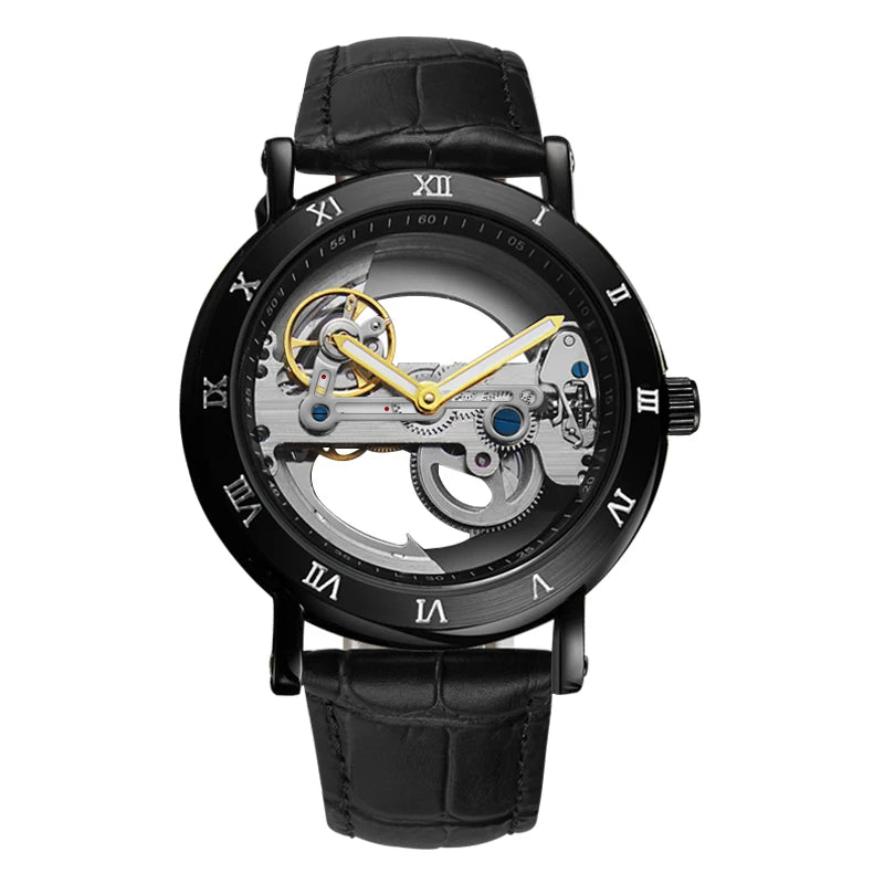 Mechanical Wristwatches Watches for Man Watches Golden Bridge Skeleton Automatic Mechanical Mens Watch Reloj Hombre Montre Homme