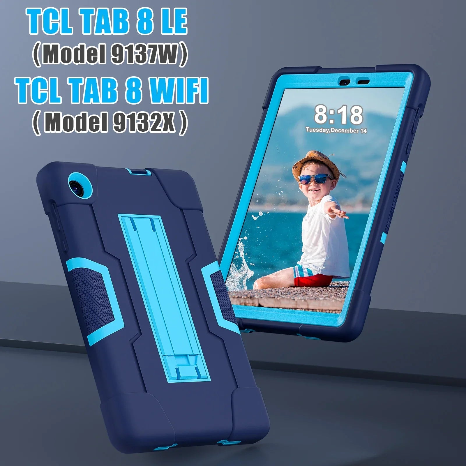 Built-in Kickstand Case For TCL Tab 8 LE 9137W 2023 Tab 8 WiFi 9132X 8inch 3-Layer Protection Rugged Shockproof Tablet Cover