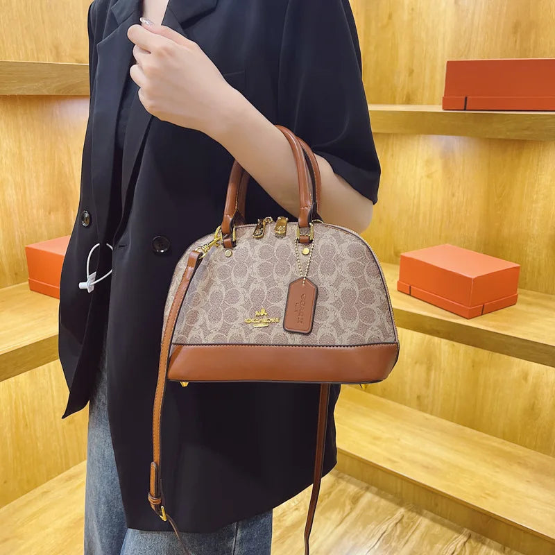 High-End Retro Printed Diaper Bag Luxury Leather Handbag For Women Vintage Classic Designer Paris Elegant Crossbody Shoulder Bag