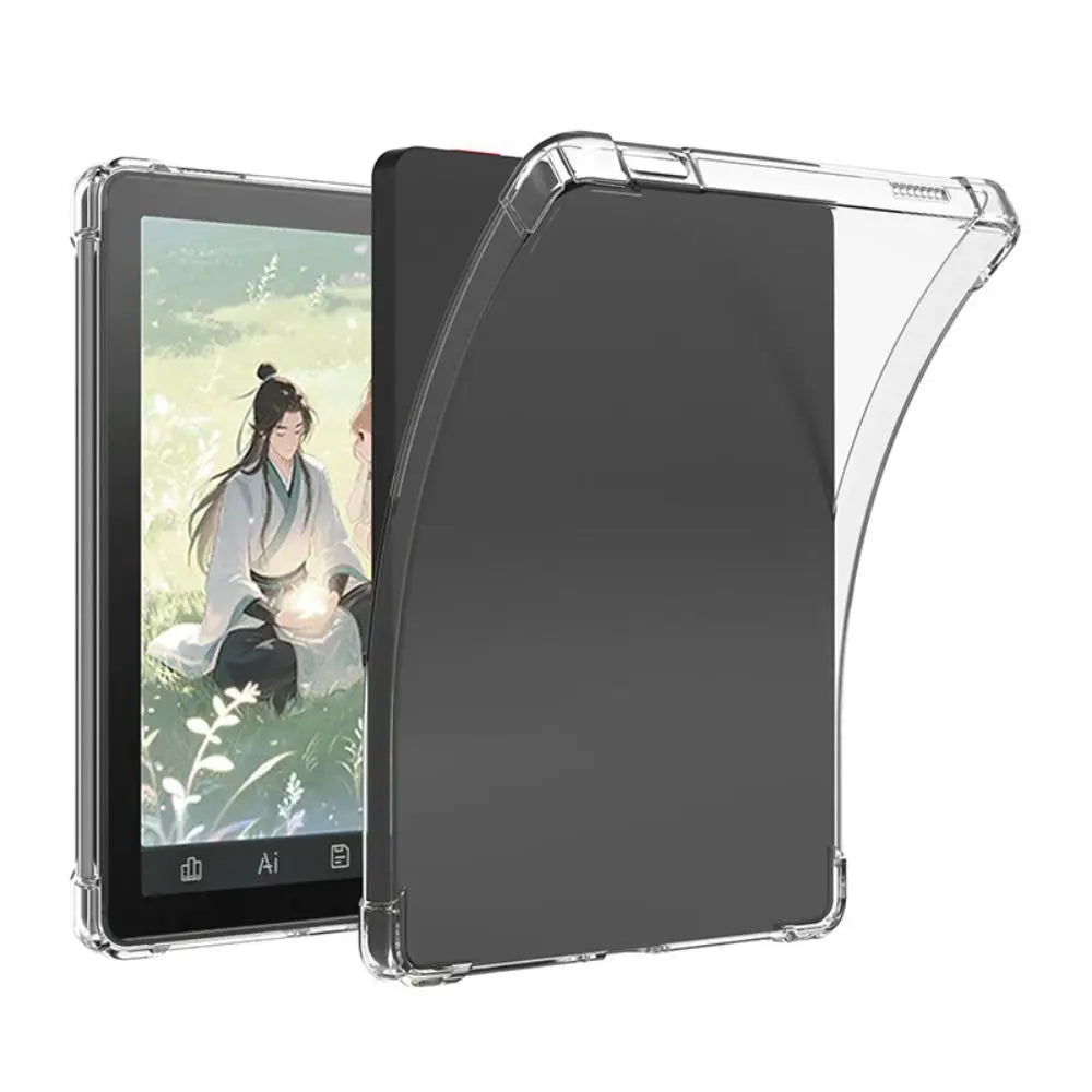 New TPU Tablet Case Transparent Shockproof Back Cover Ultra-thin with Pen Slot Protective Cover for Bigme B6 eReader 6 inch