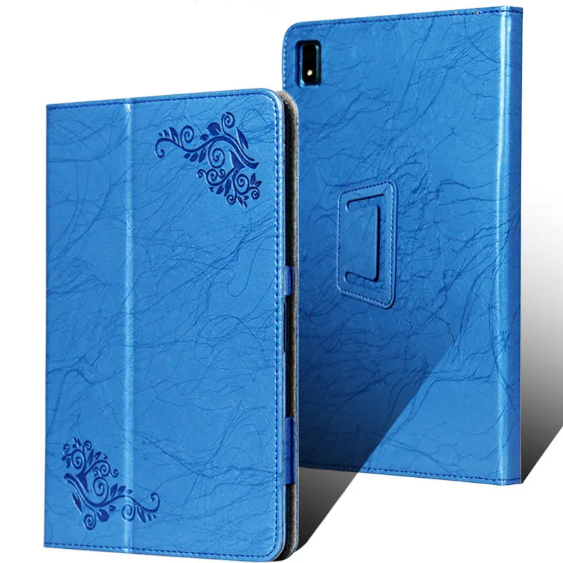 Print Flower Leather Cover For TCL TAB 10 Gen 2 10.36" Tablet Case with Hand Holder Grip Shell