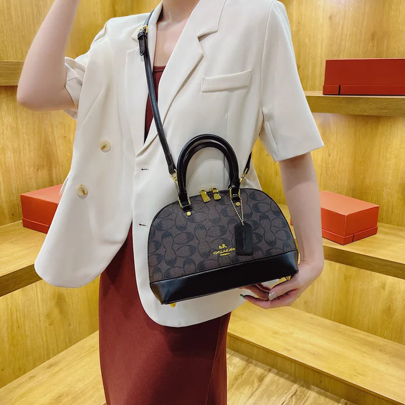 High-End Retro Printed Diaper Bag Luxury Leather Handbag For Women Vintage Classic Designer Paris Elegant Crossbody Shoulder Bag