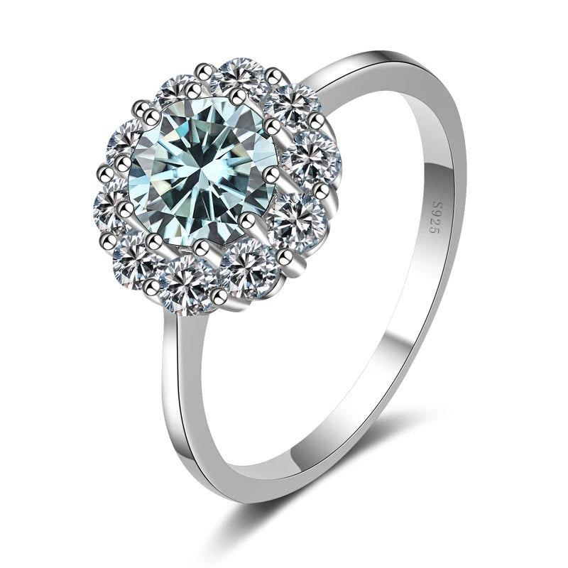 JoyceJelly 1ct 6.5mm Moissanite Rings For Women D Color VVS Luxury Flower Shape Bridal Female Engagement Wedding Jewerly Size5-9