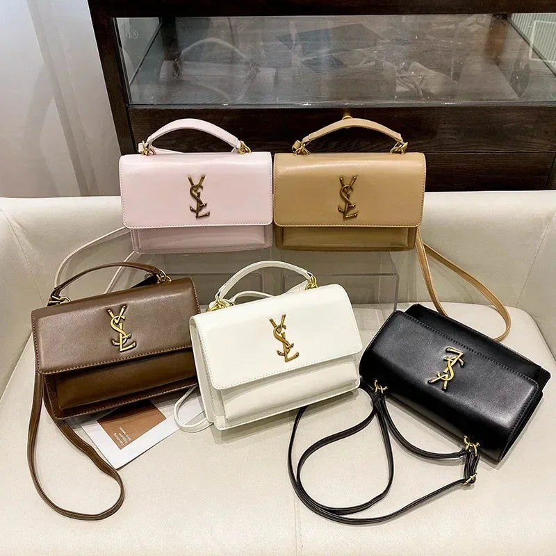 High-End Leather Women Diaper Bag Classic Designer Paris Casual Simple Vintage Trendy Design with Adjustable Shoulder Strap