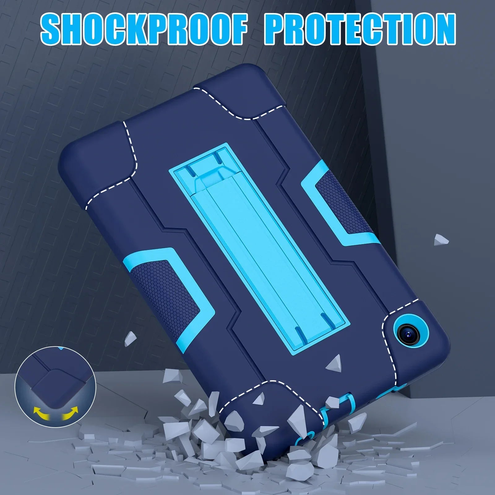 Built-in Kickstand Case For TCL Tab 8 LE 9137W 2023 Tab 8 WiFi 9132X 8inch 3-Layer Protection Rugged Shockproof Tablet Cover