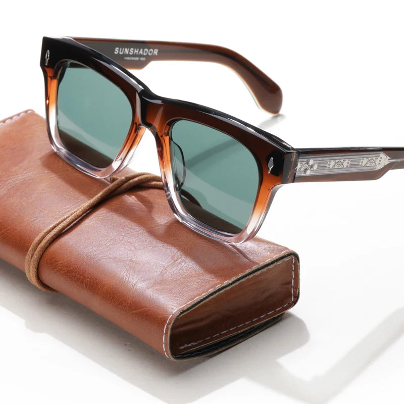 Sunglasses for Men Women Top-quality Handmade Square Acetate SCASH Luxury Brand Designer Outdoor Sports UV400 Trendy SUN GLASSES