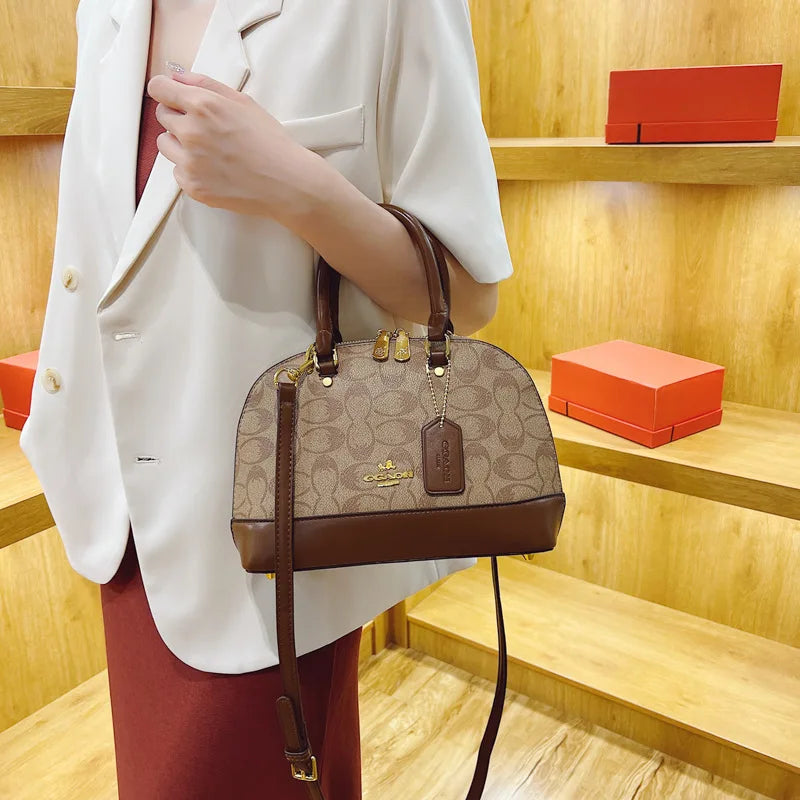 High-End Retro Printed Diaper Bag Luxury Leather Handbag For Women Vintage Classic Designer Paris Elegant Crossbody Shoulder Bag