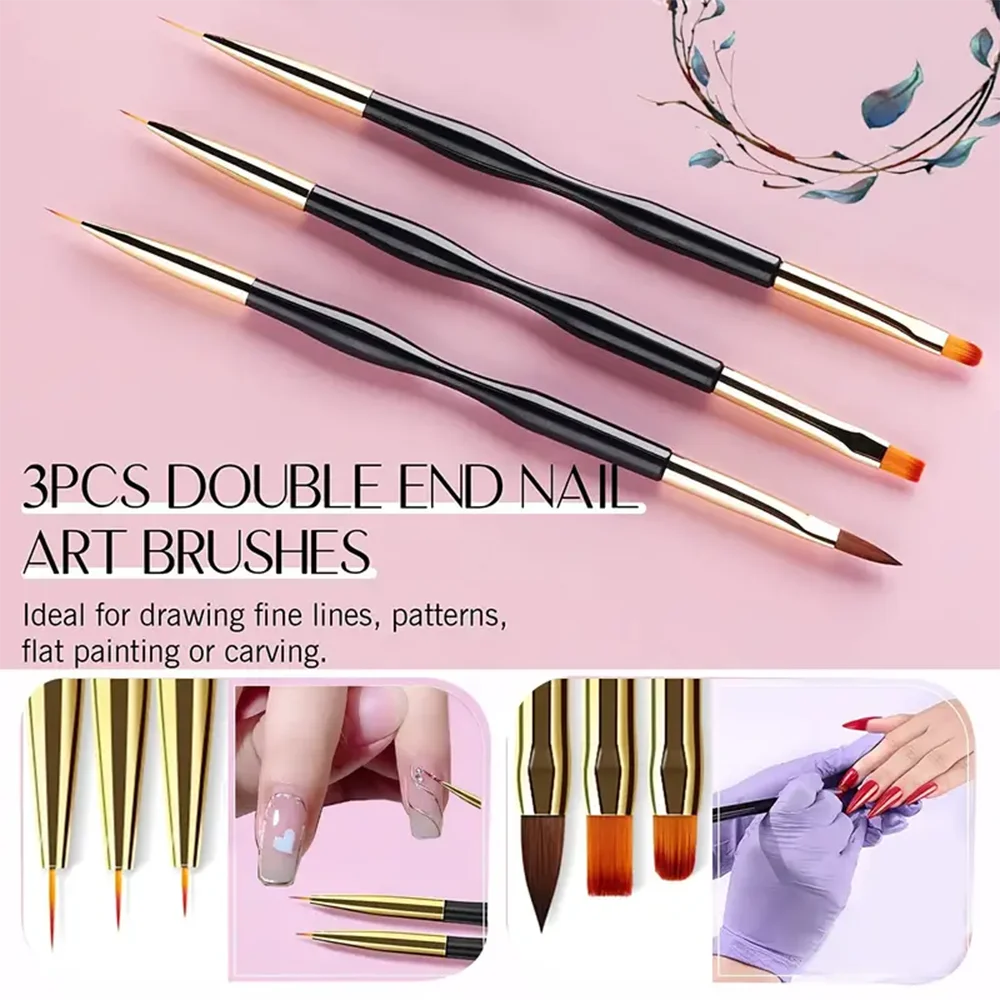 Nail Art Brush Kit for Nail Painting, Floral Carving, Gem Placement, Gel Application, Color Blending, and Line Work.