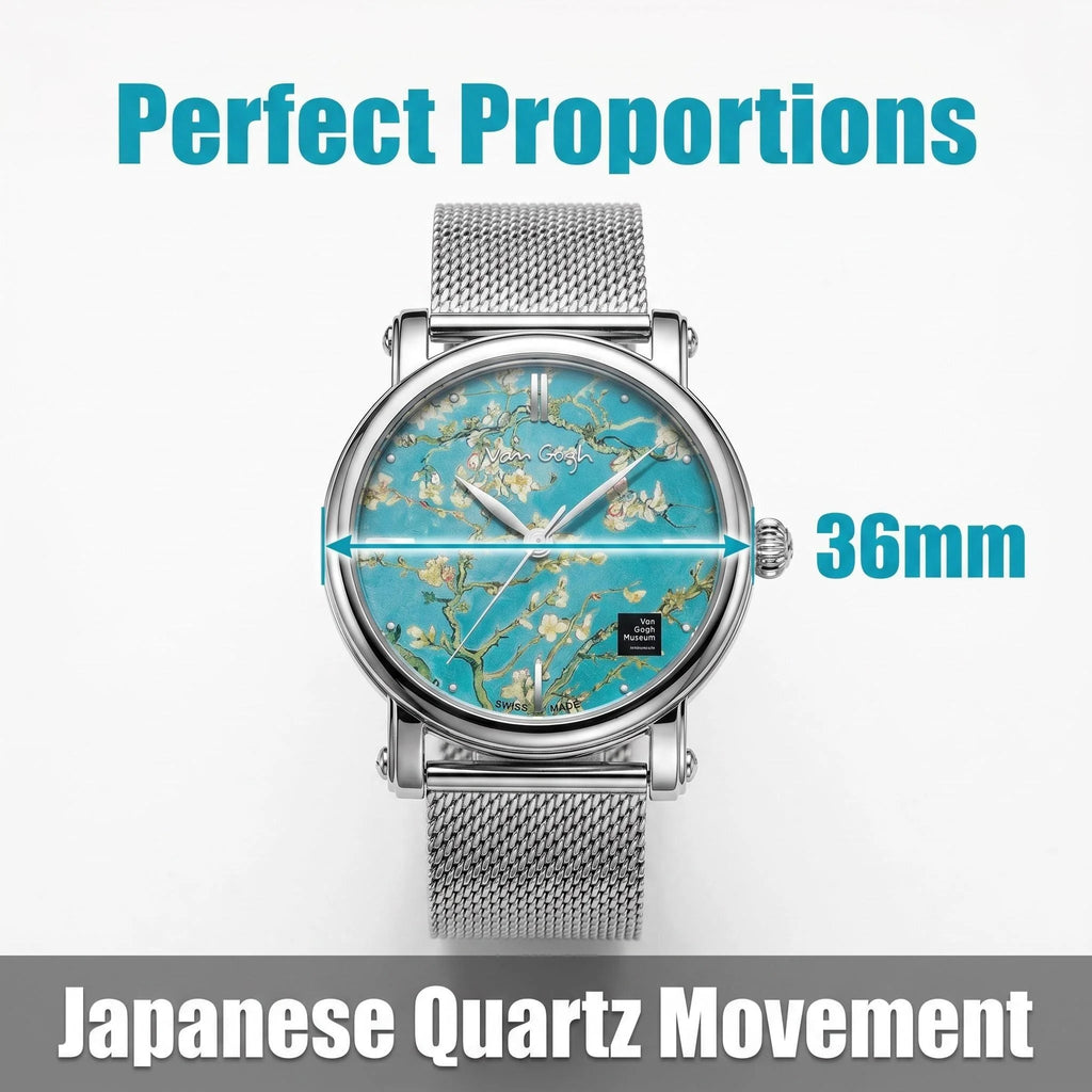 VAN GOGH New Watch For Women Quartz Watch Waterproof Classic Luxury Brand Ladies Watch Stainless Steel Strap Watches Reloj Mujer