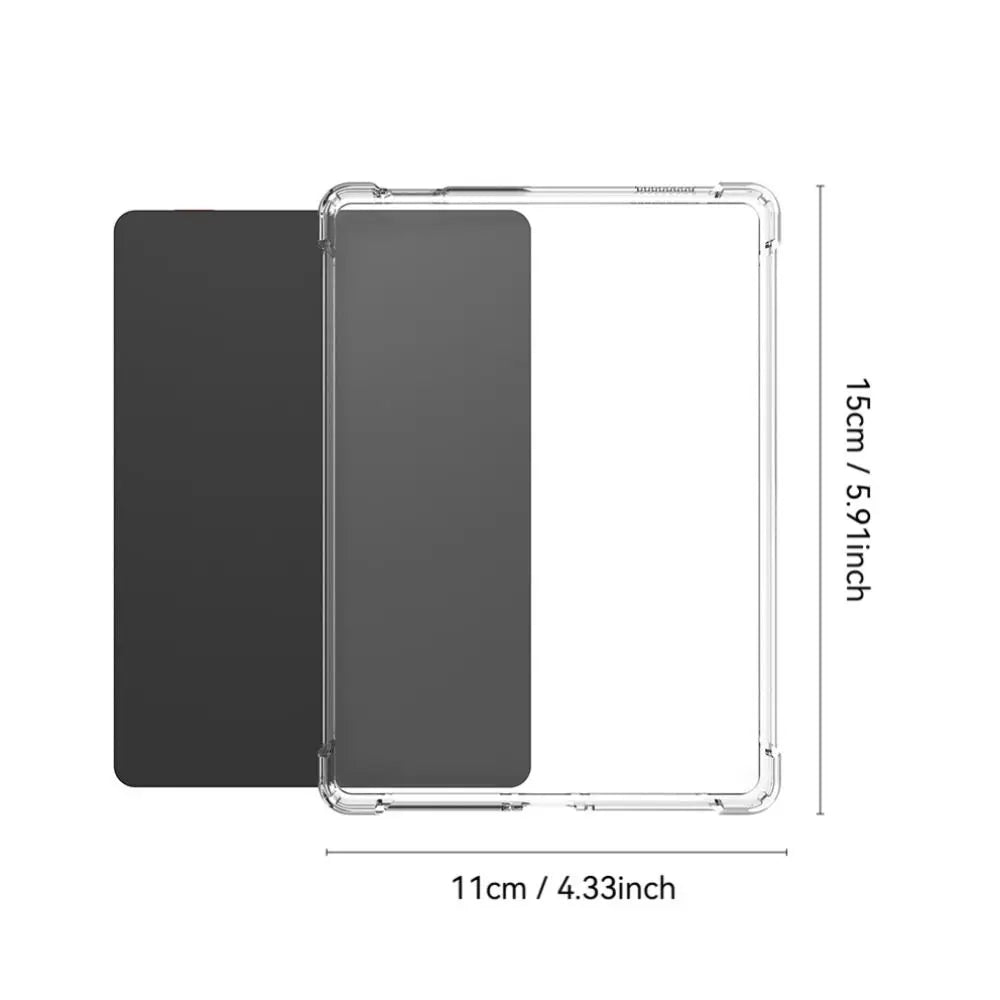 New TPU Tablet Case Transparent Shockproof Back Cover Ultra-thin with Pen Slot Protective Cover for Bigme B6 eReader 6 inch