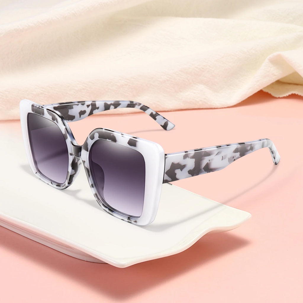 Women's Fashionable Sunglasses Large Lens Square Frame Glasses Suitable for Daily Wear Shopping Beach Parties Unisex