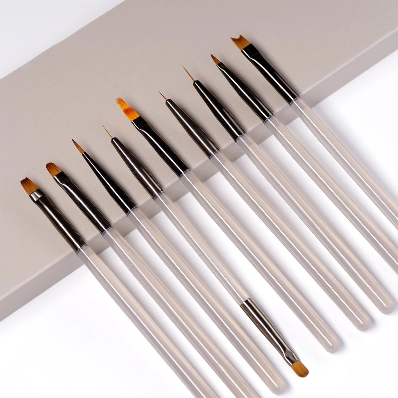 LINMANDA Nail Art Design Pen Painting Tools with Nail Extension Gel Brush Nail Gel Brush Salon at Home DIY Manicure 9Psc