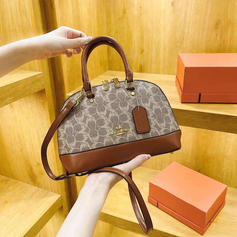 High-End Retro Printed Diaper Bag Luxury Leather Handbag For Women Vintage Classic Designer Paris Elegant Crossbody Shoulder Bag