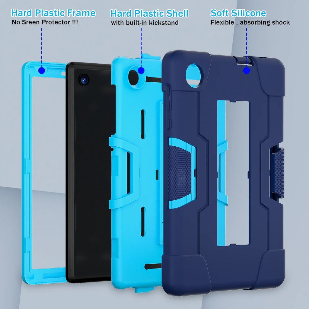 Built-in Kickstand Case For TCL Tab 8 LE 9137W 2023 Tab 8 WiFi 9132X 8inch 3-Layer Protection Rugged Shockproof Tablet Cover