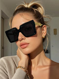 1 pair of unisex square full-frame fashion sunglasses, suitable for sports, fishing, vacations, travel, driving, street style, beach, outdoor activities, golf, festivals, rock climbing, street fashion accessories, and