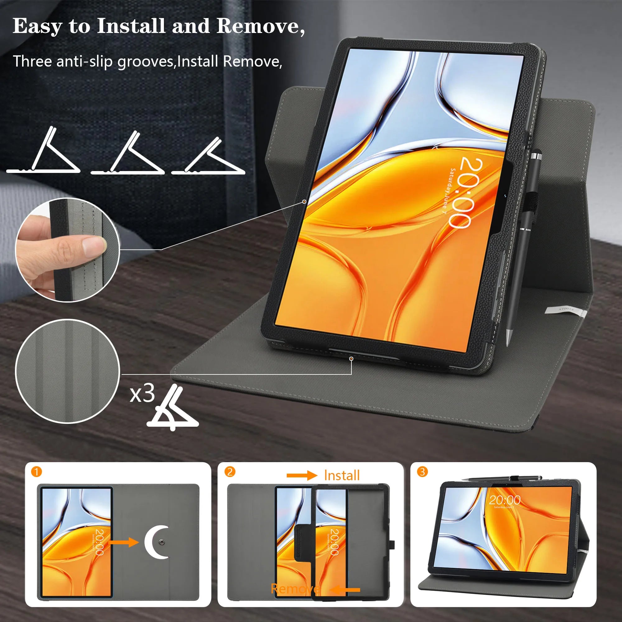 For TECLAST T70 14" Tablet Case  , 360 Degree Rotary Rotating PU Leather Cover