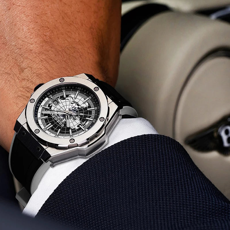 2026 Men's Automatic Watches Classic Multifunctional Mechanical Watch For Mens Business Stainless Steel Clock Waterproof Reloj