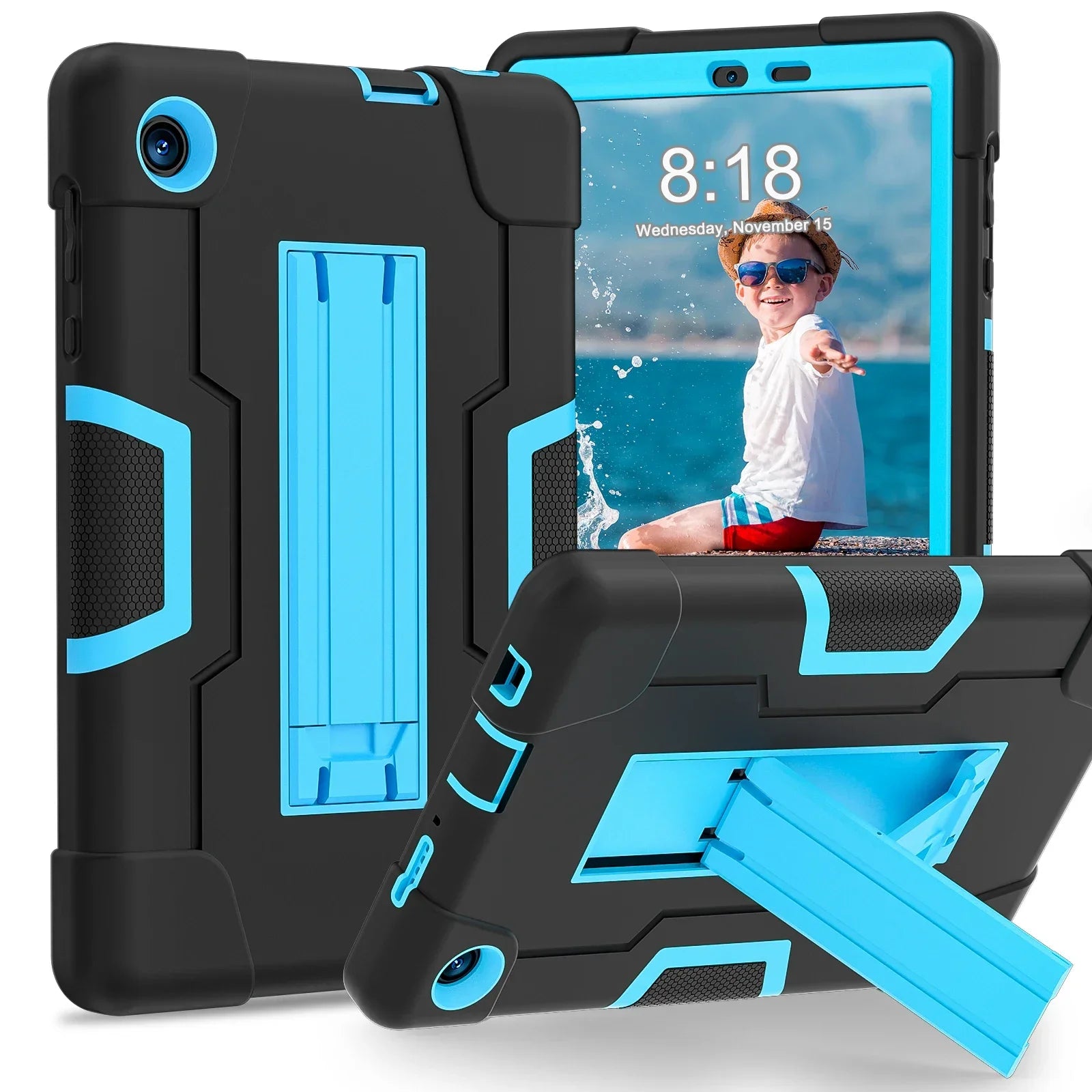 Built-in Kickstand Case For TCL Tab 8 LE 9137W 2023 Tab 8 WiFi 9132X 8inch 3-Layer Protection Rugged Shockproof Tablet Cover