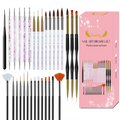 Nail Art Brush Kit for Nail Painting, Floral Carving, Gem Placement, Gel Application, Color Blending, and Line Work.