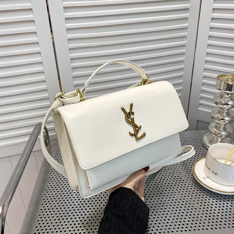 High-End Leather Women Diaper Bag Classic Designer Paris Casual Simple Vintage Trendy Design with Adjustable Shoulder Strap