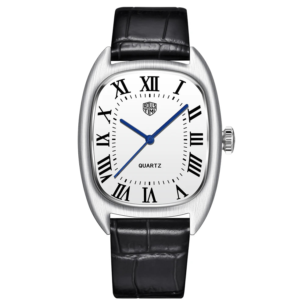 RollsTime 2026 New Mens Watches Top Brand Luxury Man Quartz Watch For Men Waterproof Sports VH31 Wristwatches Leather Clock Gift