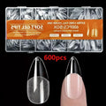 600 Pointed Nail Tips, Semi-Matte, Full Coverage, Acrylic Nail Tips, Medium Adhesive, False Nails, Nail Salon, Home DIY, Press-On Nails