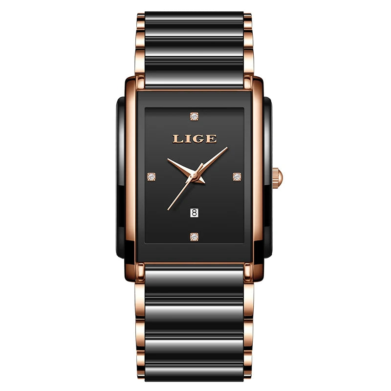 LIGE 2026 NEW Women's Watch Luxury Clock Fashion Ceramic Strap Waterproof Quartz Wristwatch Watches for Women Relogio Feminino