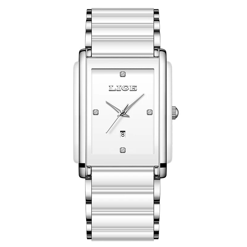 LIGE 2026 NEW Women's Watch Luxury Clock Fashion Ceramic Strap Waterproof Quartz Wristwatch Watches for Women Relogio Feminino