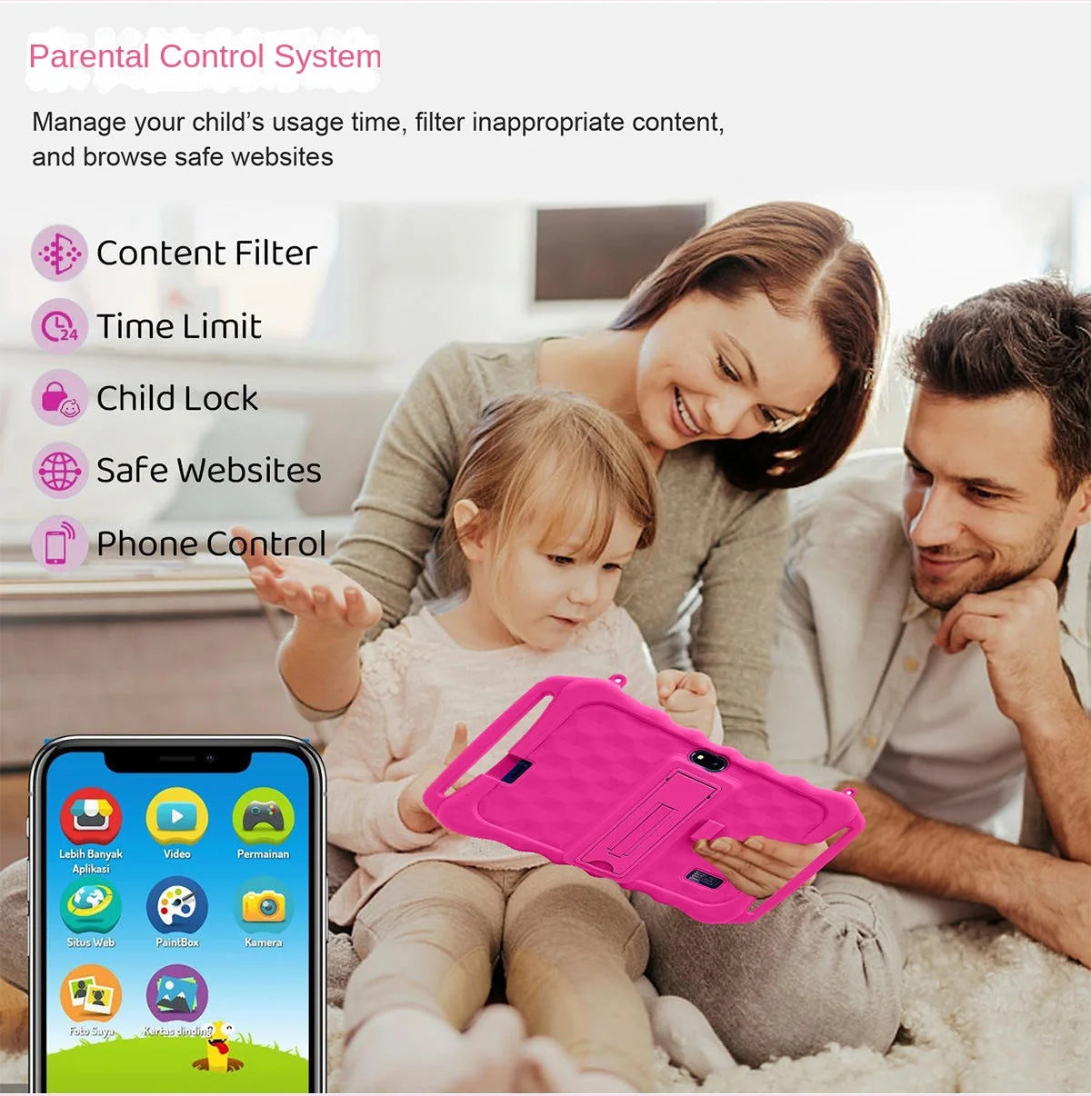 7 Inches OEM Tablette Pour Enfants  Learning Computer Android Tablet PC  Children Growth Tableta Computer Birthday Holiday Gift