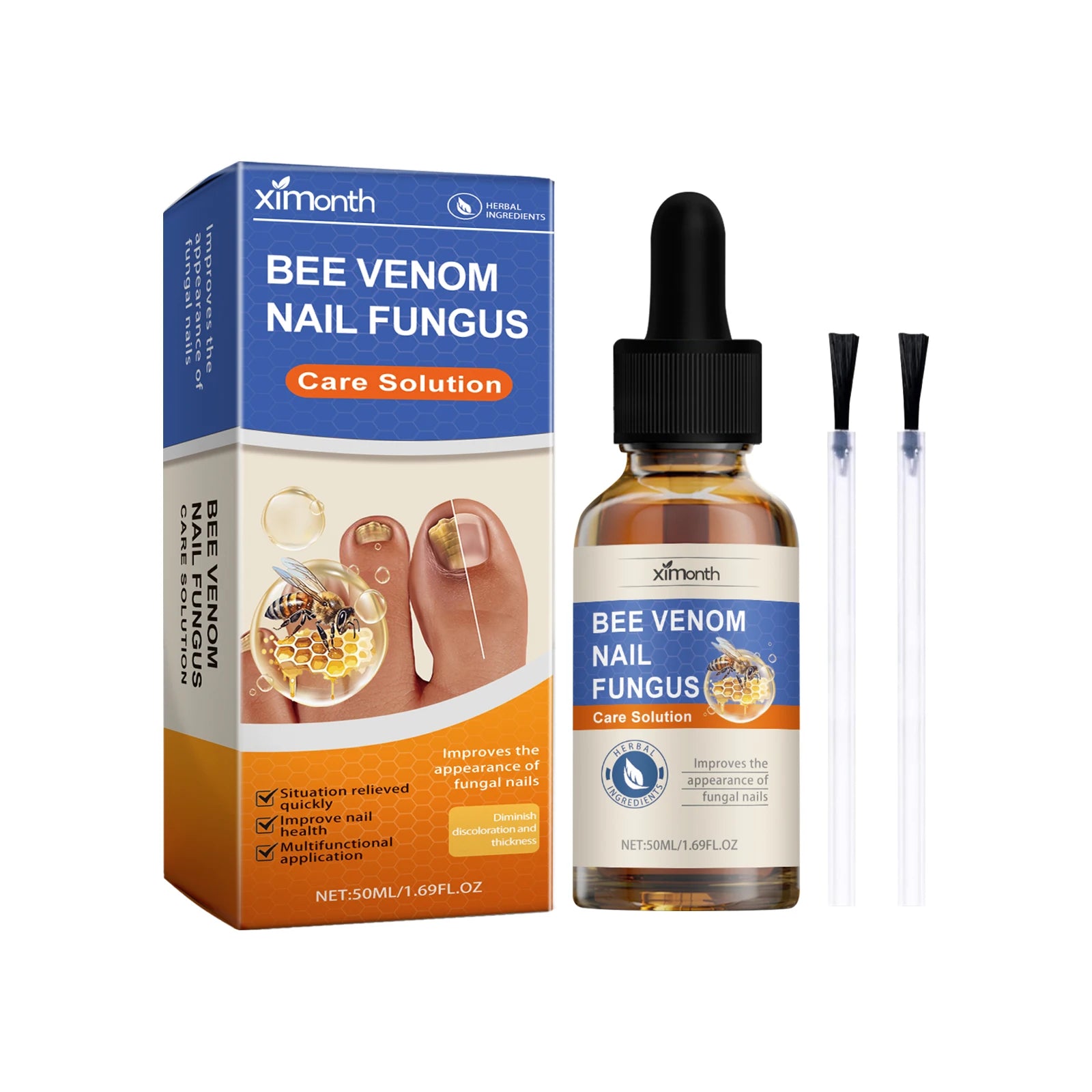Nail Fungus Care Solution Anti-Infection Onychomycosis Repair Damaged Cracked Hand Foot Nail Manicureed Health Care Essence 50ml