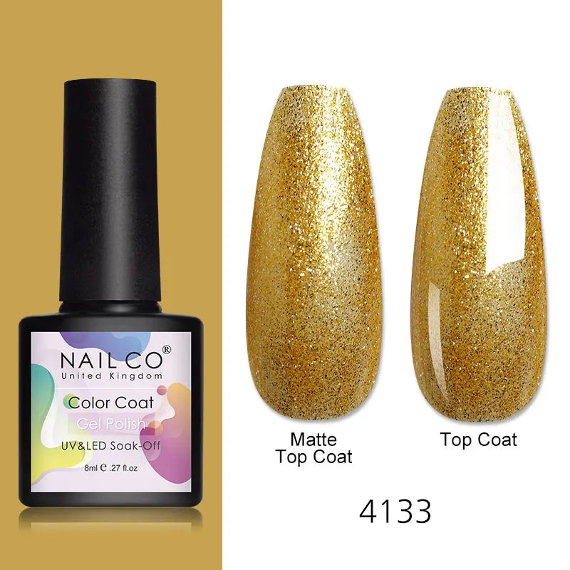 NAILCO 8ml Pink Red Colors Gel Nail Polish Nail Art Varnishes Gel Lacquer Coat LED Nails Manicure Design UV Gel Varnish Soak Off